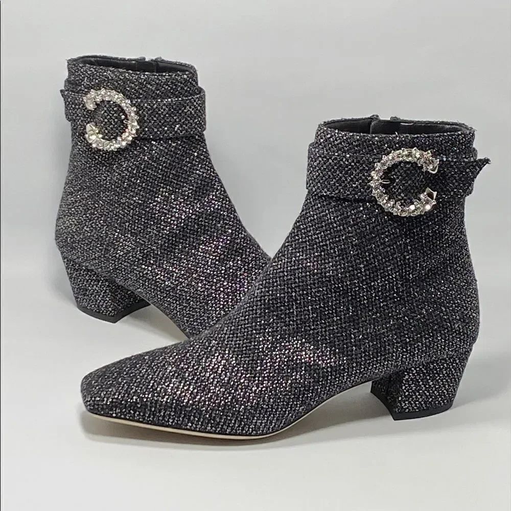 Jimmy Choo Myan Tweed Ankle Boots size 38.5